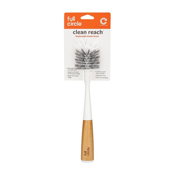 Full Circle Clean Reach Bottle Brush - White