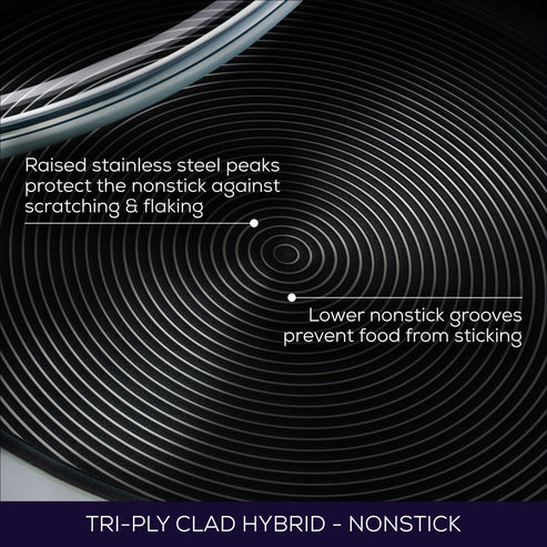 Circulon C-Series Hybrid Clad Stainless Steel Nonstick Induction Covered Wok 36cm image 2