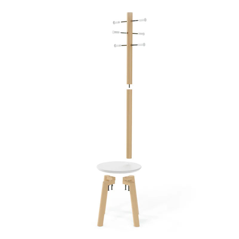 Umbra Pillar Stool and Coatrack - White-Natural image 2