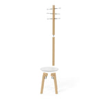 Umbra Pillar Stool and Coatrack - White-Natural image 2