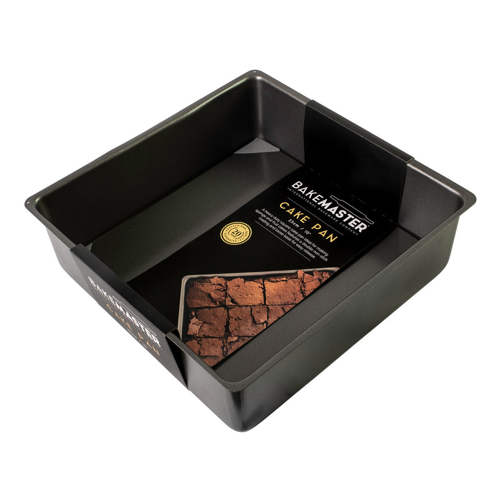 Bakemaster Loose Base Sq Deep Cake Pan 25 x 25 x 8cm - Non-stick image 1