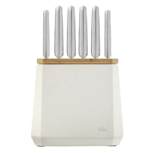 Furi Stone Knife Block Snow Terrazzo Set 7 Piece image 0