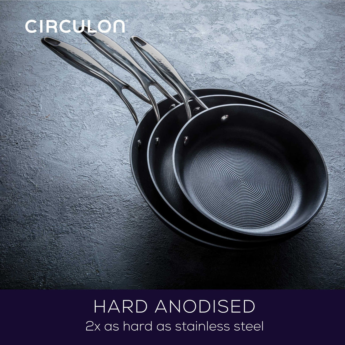 Circulon Style Nonstick Induction Skillet Triple Pack 21/25/28cm image 2