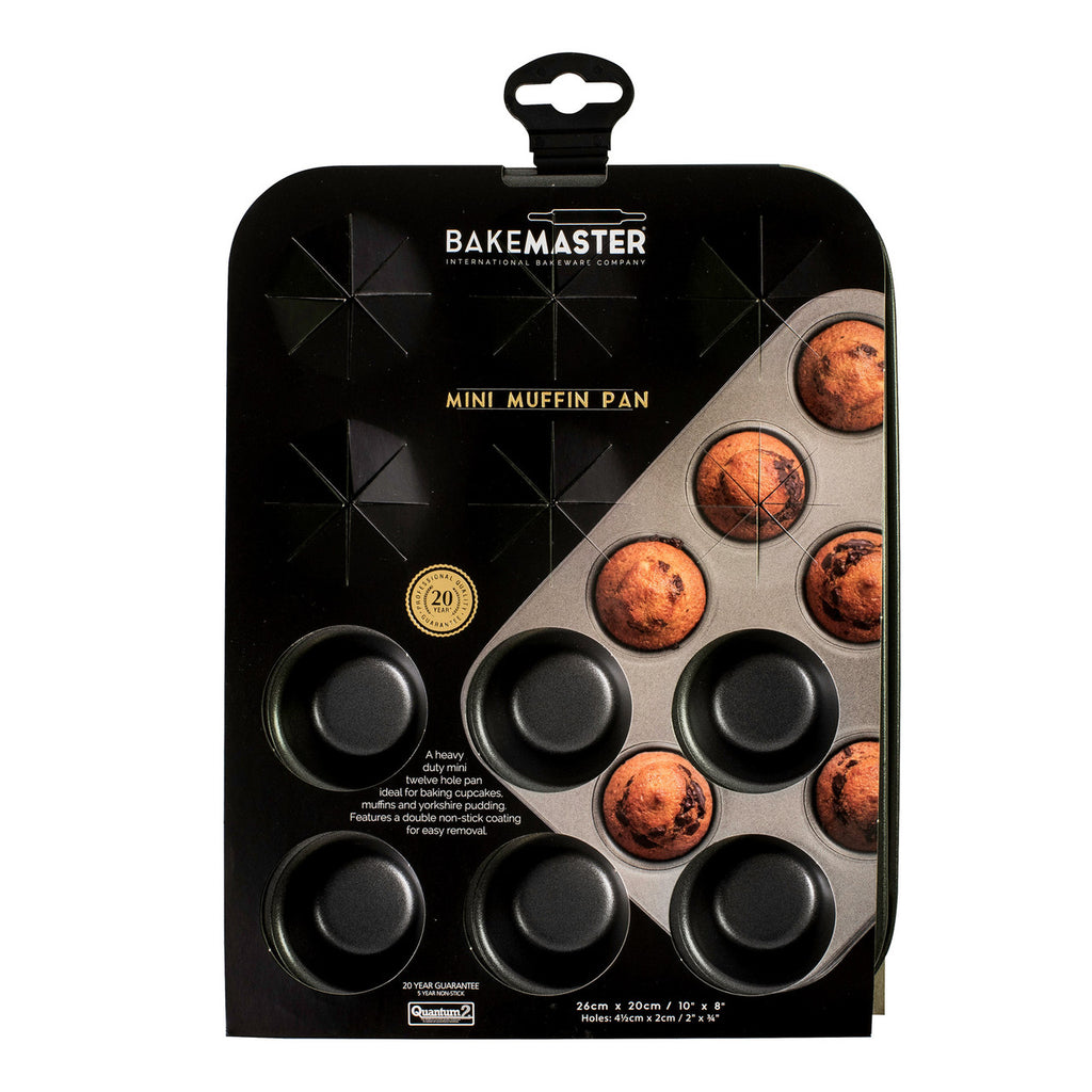 Bakemaster 12 Cup Mini Muffin Pan 26 x 20cm/4.5 x 2cm - Non-stick image 2