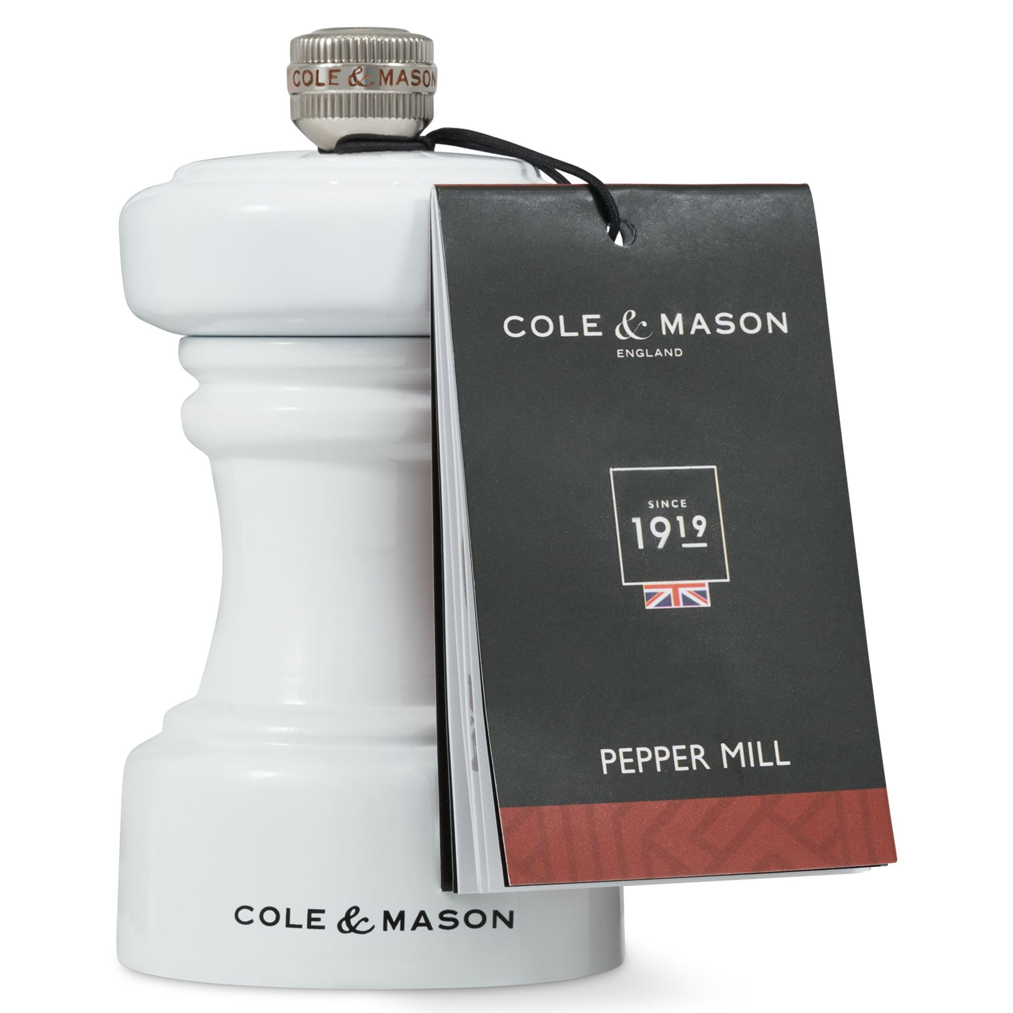 Cole & Mason Hoxton White Gloss Pepper Mill 104mm image 1