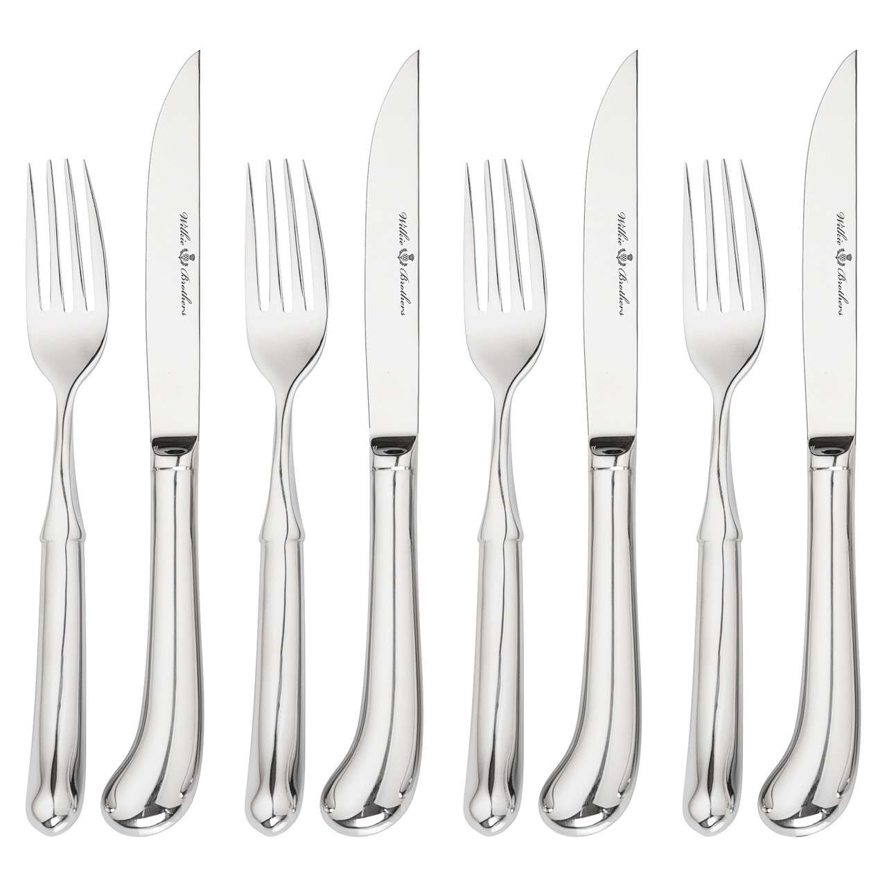 Wilkie Brothers Stirling 8 Piece Steak Knife and Fork Set image 0
