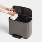 Brabantia Bo Pedal Bin 11 + 23 Litre - Platinum image 2
