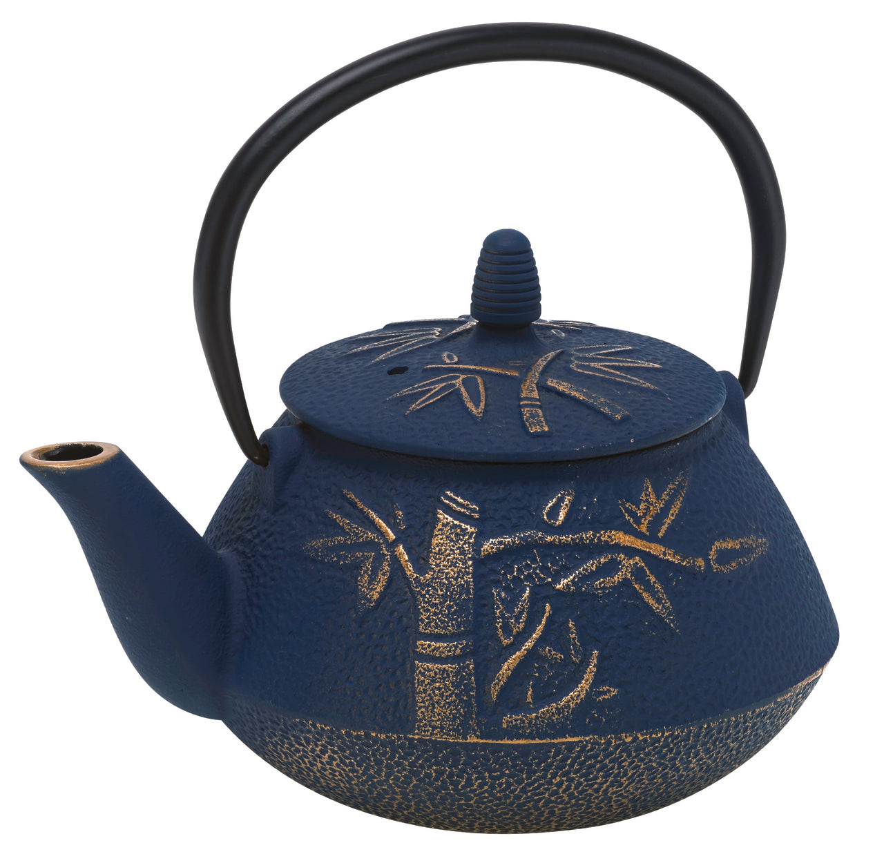 Avanti Bamboo Cast Iron Teapot, Navy/Bronze 800Ml image 1