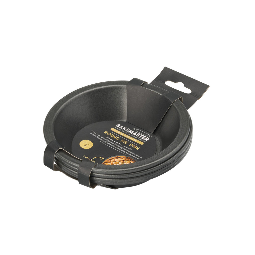 Bakemaster Round Pie Dish Set of 4 12.5 x 3cm - Non-stick image 2