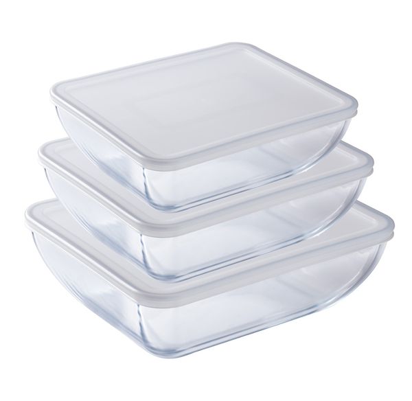 O cuisine 6 Piece Storage Set (3 Dishes + 3 Lids) image 0