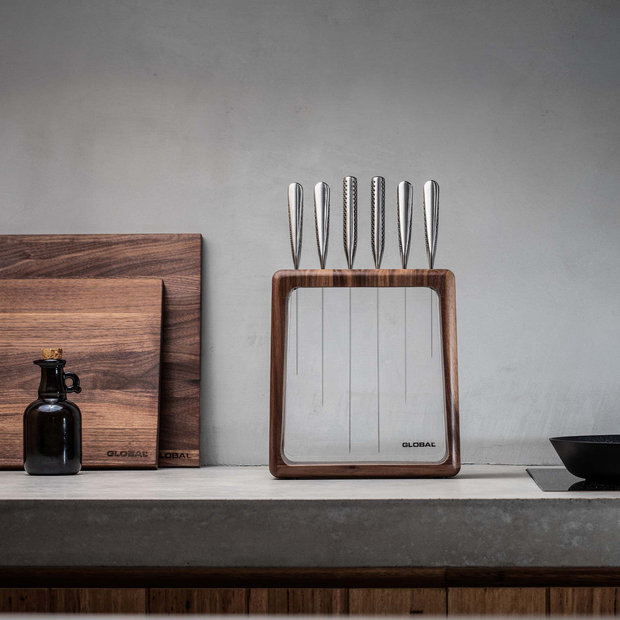 GLOBAL Hashira 7pc Knife Block Set - Walnut image 0