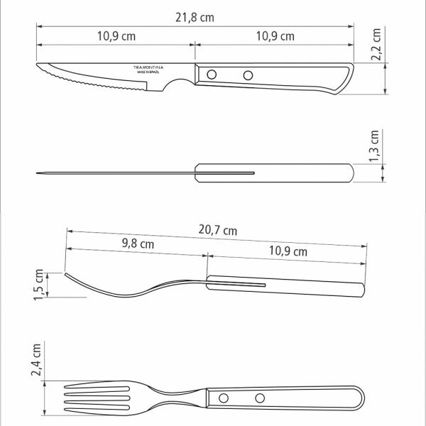 Tramontina Churrasco Spanish Steak Cutlery 12 Piece Set - Brown image 2
