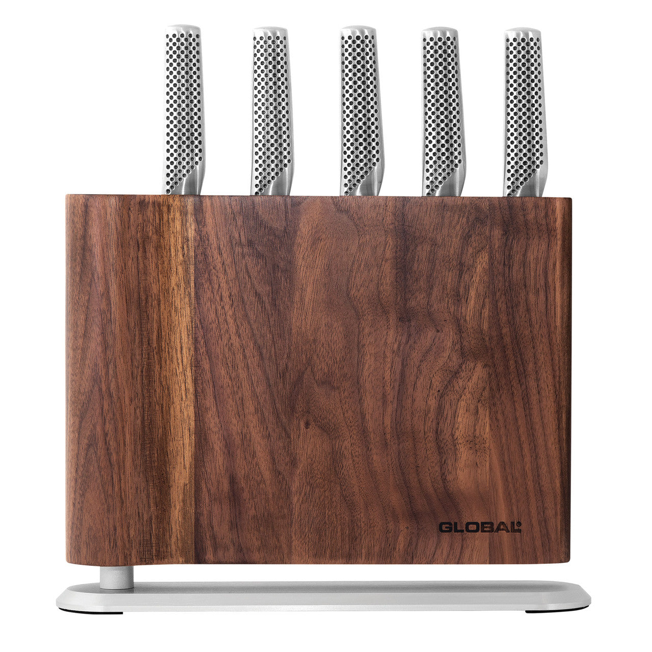 Global UKU 6 Piece Knife Block Set - Walnut image 0