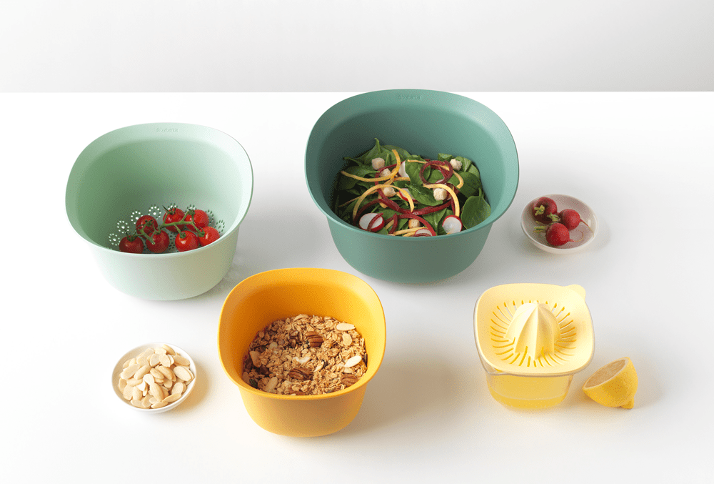 Brabantia Mixing Bowl Set Set Of 2 Mixing Bowls, Colander & Juicer, Tasty+ - Mixed image 1