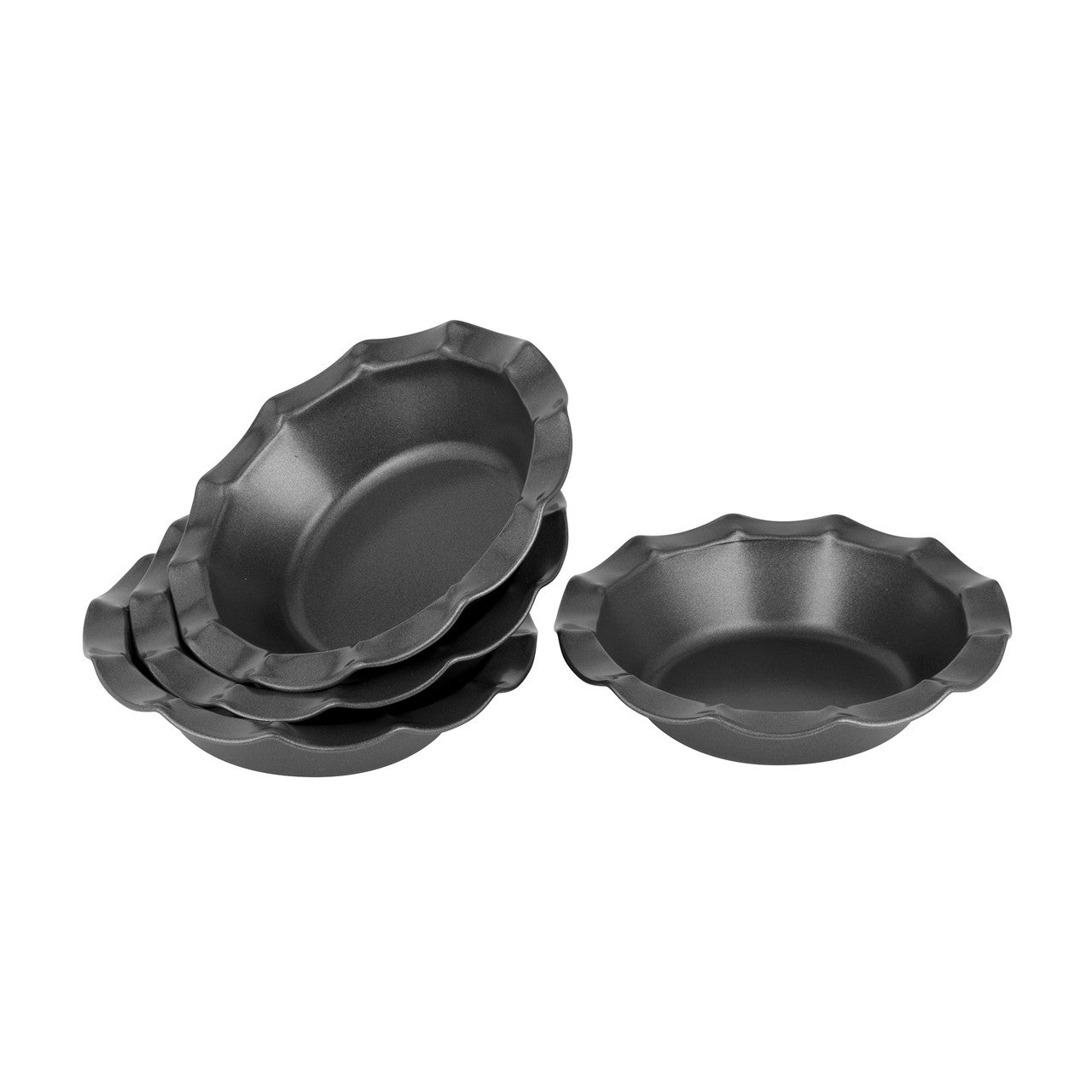 Bakemaster Fluted Pie Dish Set of 4 13 x 3cm - Non-stick image 0