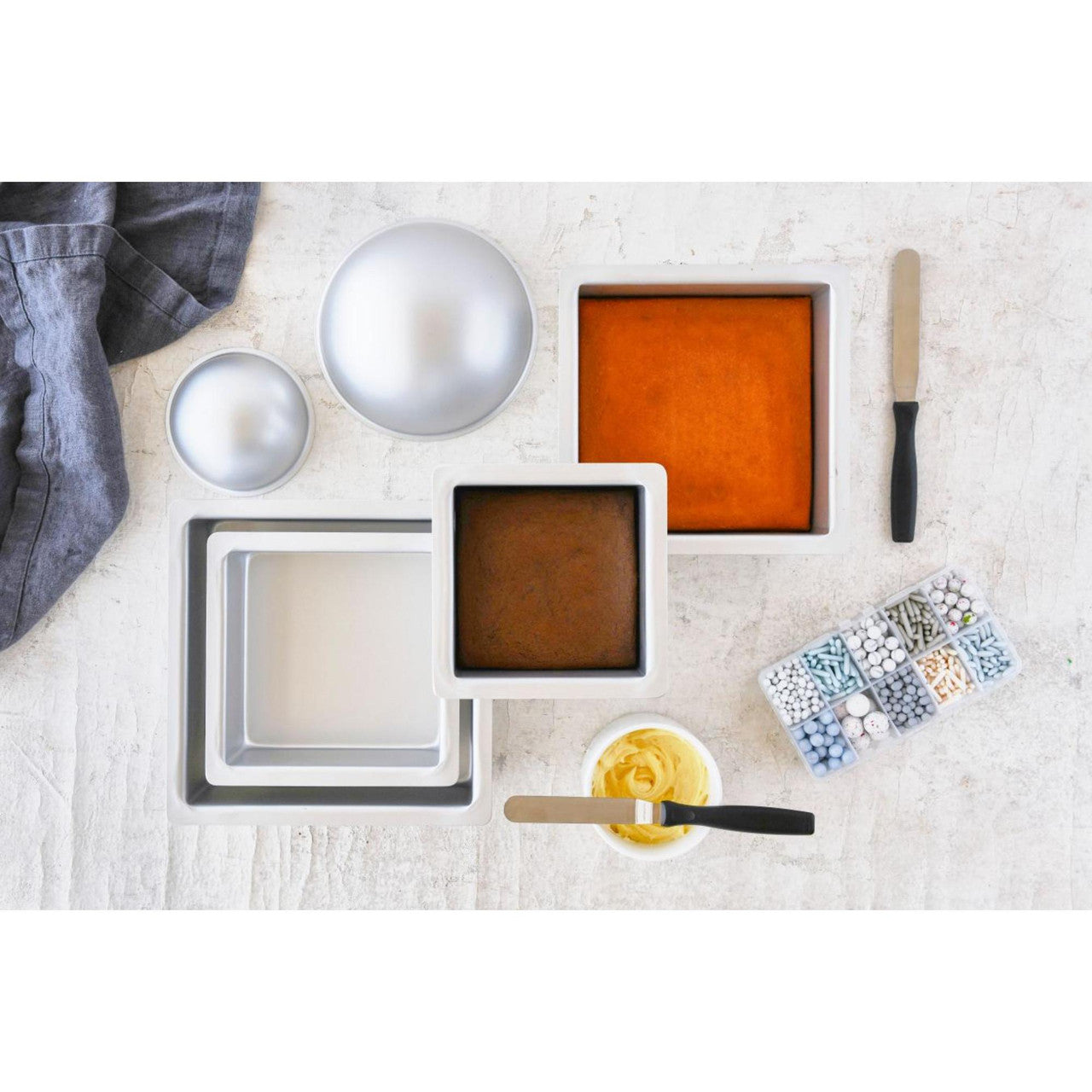 Bakemaster Silver Anodised Square Cake Pan 15 x 7.5cm image 1