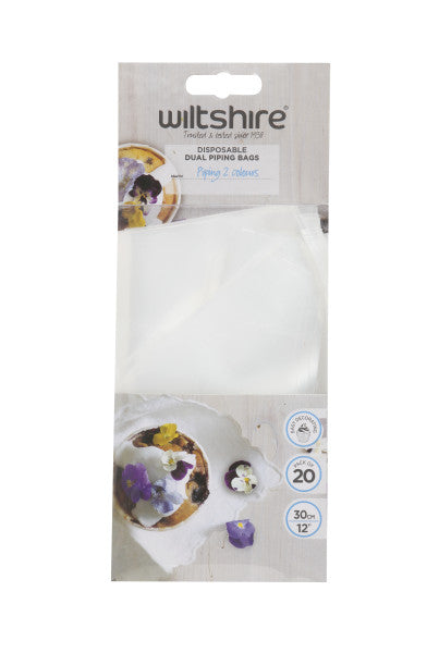 Wiltshire Dual Piping Bags 20Pk Grey