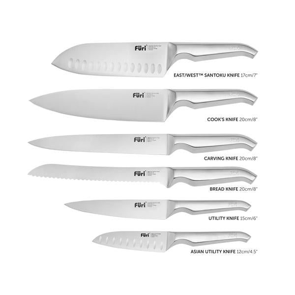 Furi Magnetic Hexagonal Knife Block Set 7 Piece
