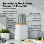 Furi Stone Knife Block Snow Terrazzo Set 5 Piece
