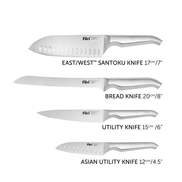 Furi Stone Knife Block Snow Terrazzo Set 5 Piece