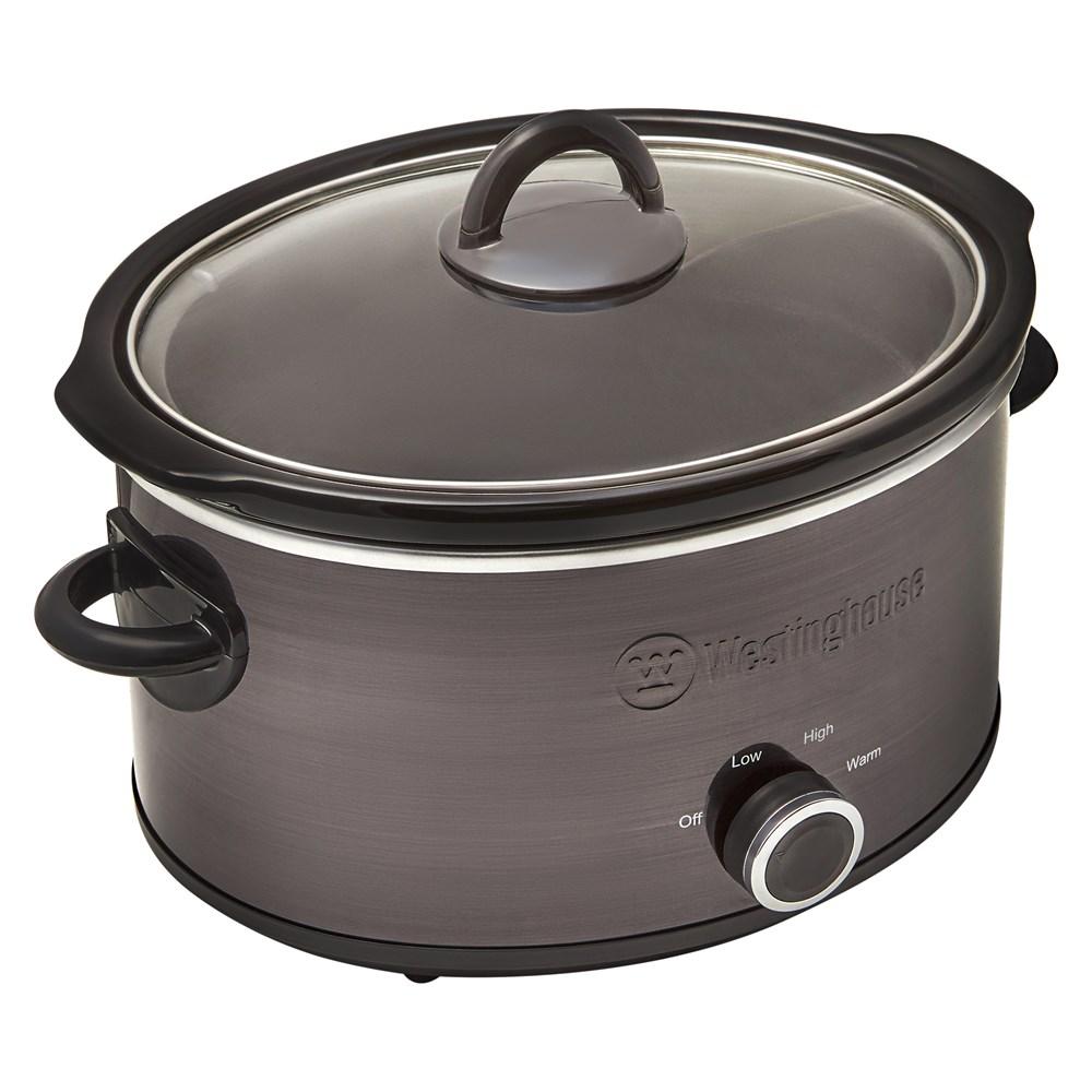 Westinghouse 6.5L Slow Cooker, Black Stainless Steel image 1