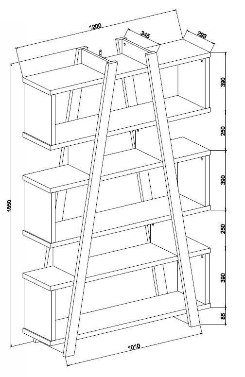 Criterion Banksia A Frame Bookcase - Oak And White image 1