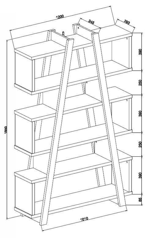 Criterion Banksia A Frame Bookcase - Oak And White image 1