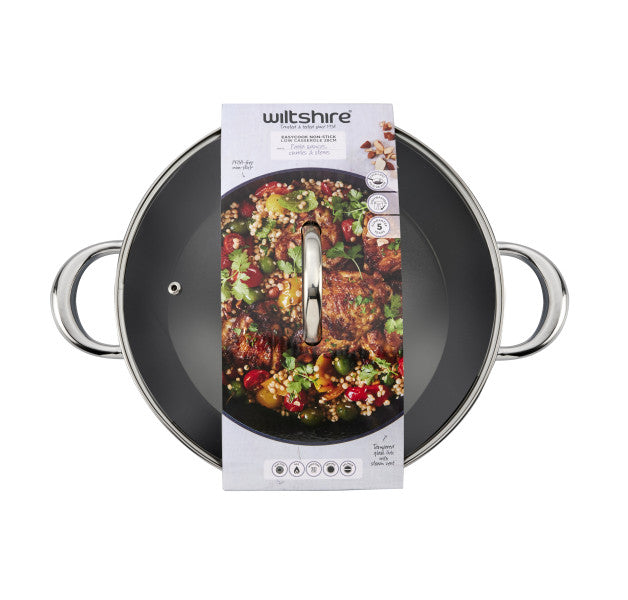 Wiltshire Easycook Blue Non-stick Induction Casserole 28cm3.59l with glass lid