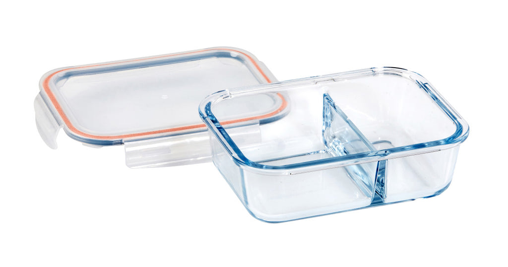Wiltshire Rectangle Glass Container with 2 Dividers 930ml