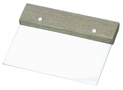 Chef Inox Stainless Steel Dough Scraper With Wood Handle 150x75mm image 0