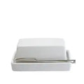 Zero Butter Dish White with Stainless Steel Knife image 0