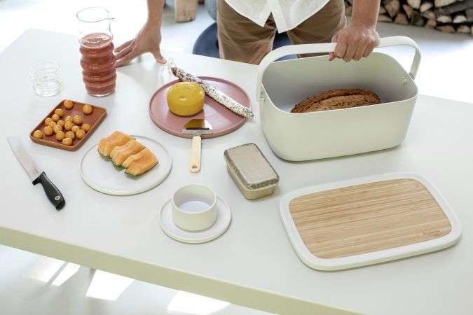 Brabantia Nic Bread Bin Light Grey image 1