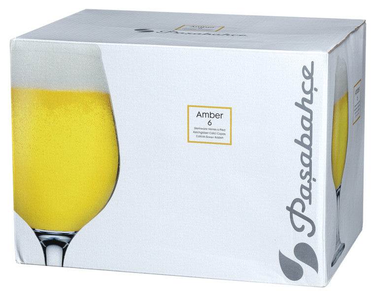 Pasabahce Set 6 Amber Beer 395ml image 1