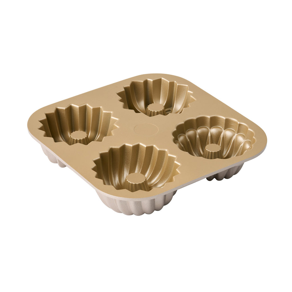 Bakemaster Assorted Mini Fluted Ring Cake Pan 24 x 24 x 4.5cm - Champagne image 1