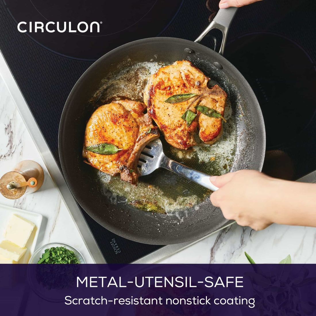 Circulon ScratchDefense A1 Nonstick Induction Skillet Twin Pack 21.5/25.4cm image 3