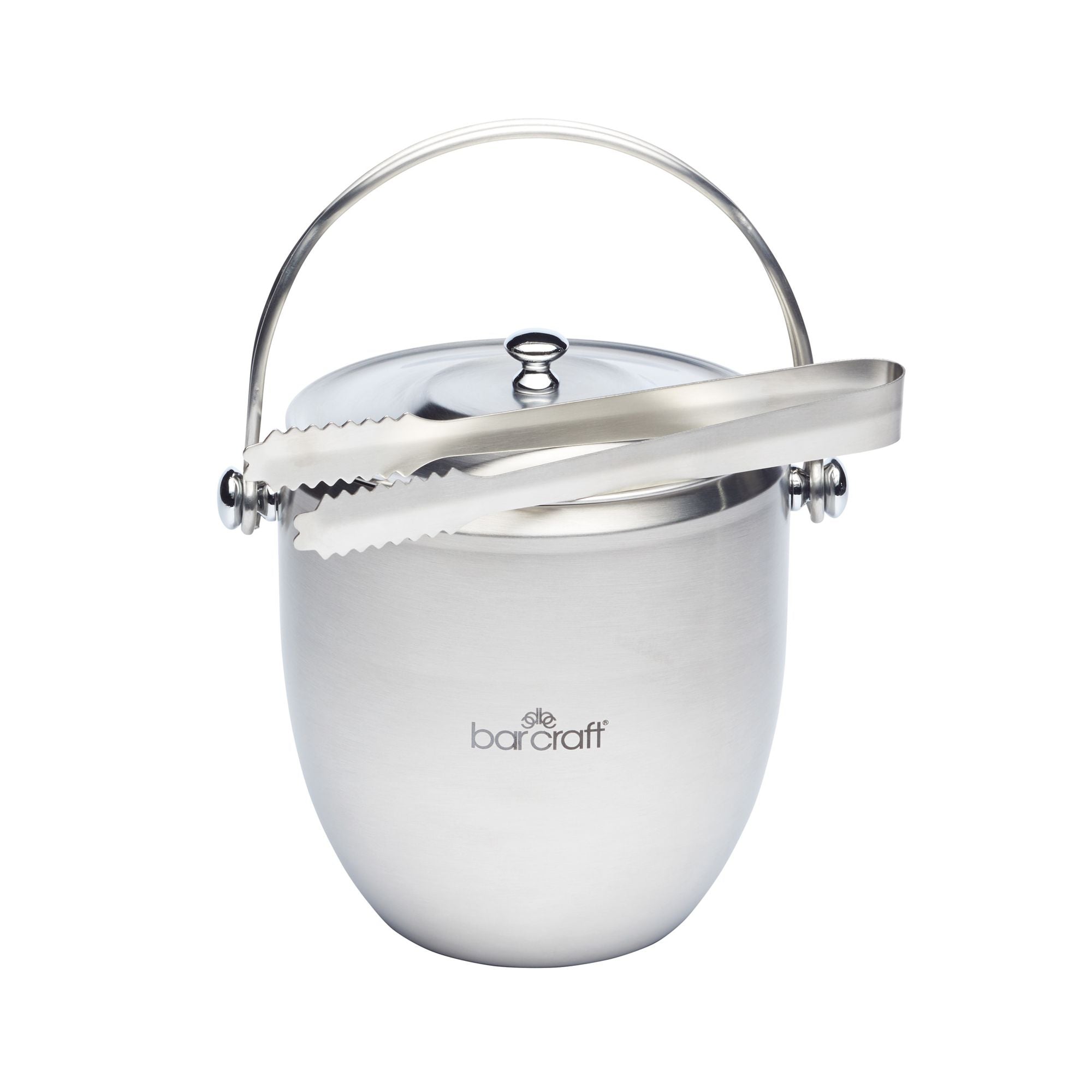 BarCraft Stainless Steel Ice Bucket with Lid and Tongs image 0