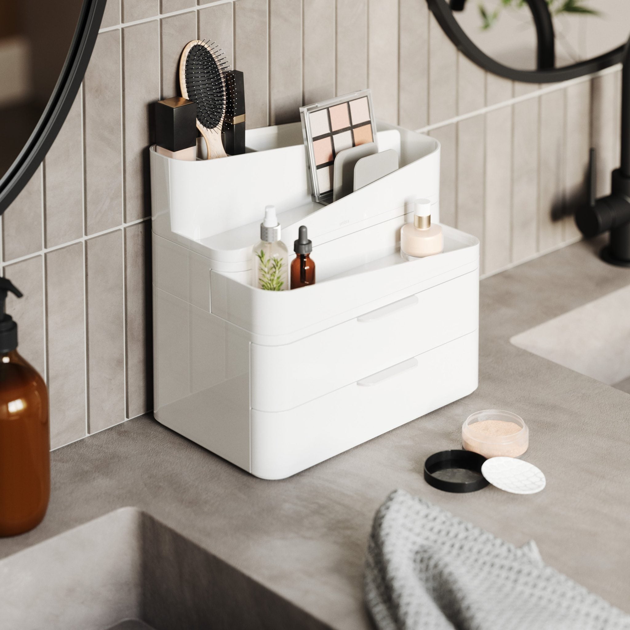 Umbra Glam Organiser - Large - White/Grey image 3