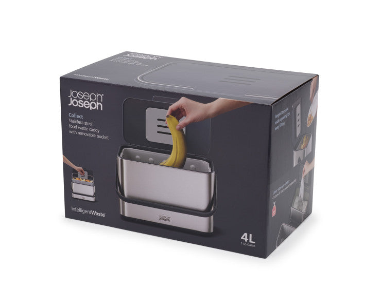 Joseph Joseph Collect 4L Stainless Steel Food Waste Caddy image 3