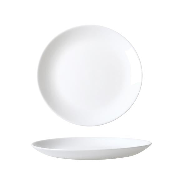 Wiltshire White Coupe Glass Dinner Plate 19cm