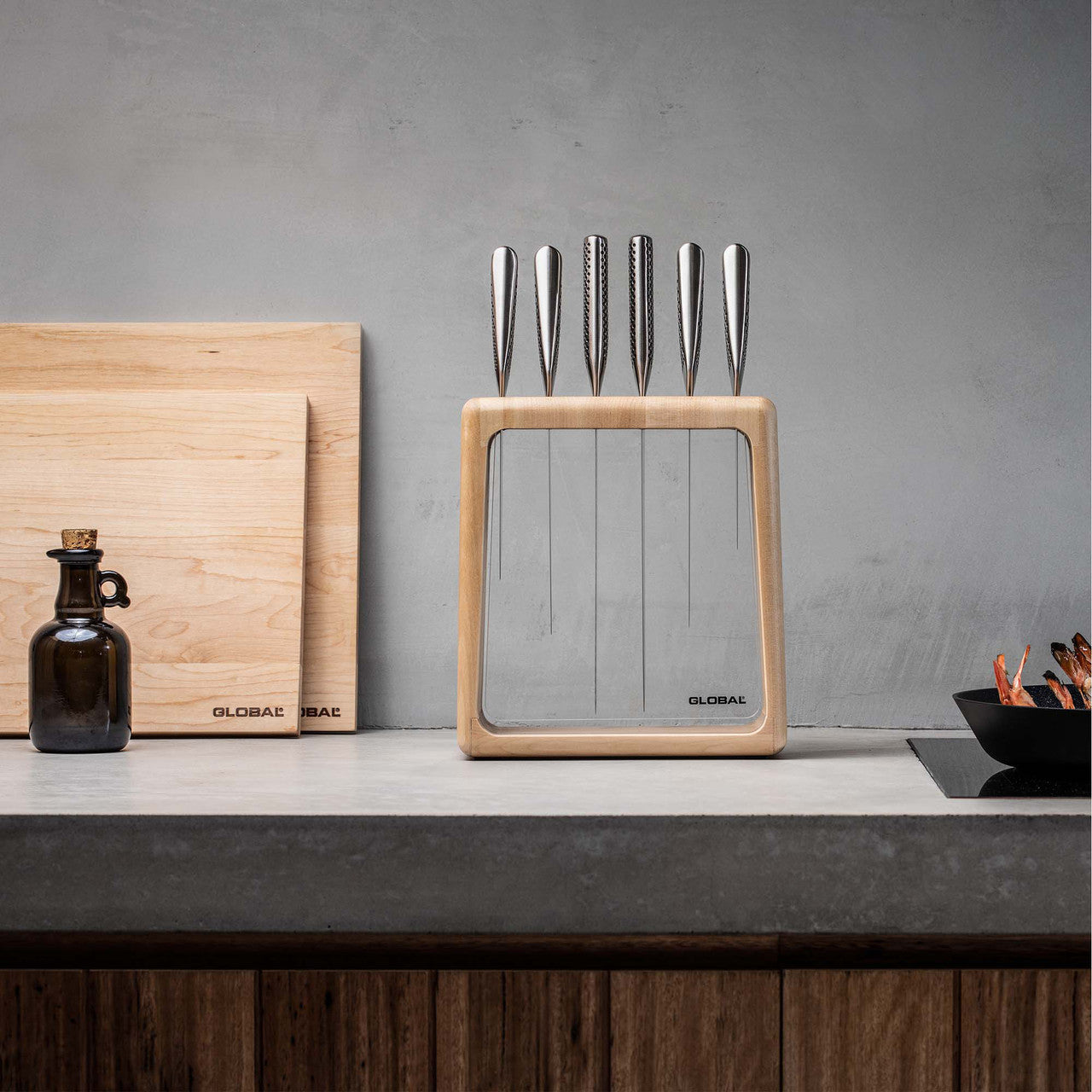 Global Hashira 7pc Knife Block Set - Maple image 1
