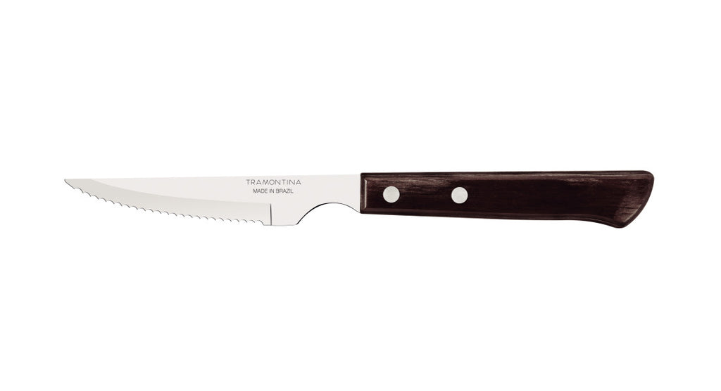 Tramontina Churrasco Steak Knife Spanish 6 Piece Set 11cm Brown Handles image 0