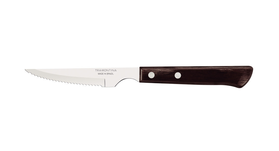 Tramontina Churrasco Steak Knife Spanish 6 Piece Set 11cm Brown Handles image 0