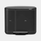 Brabantia Bo Pedal Bin 11 + 23 Litre - Matt Black image 1