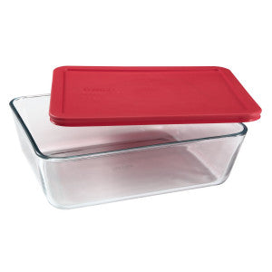 Pyrex Simply Store 11 Cup Rectangle Container with Red Lid image 0