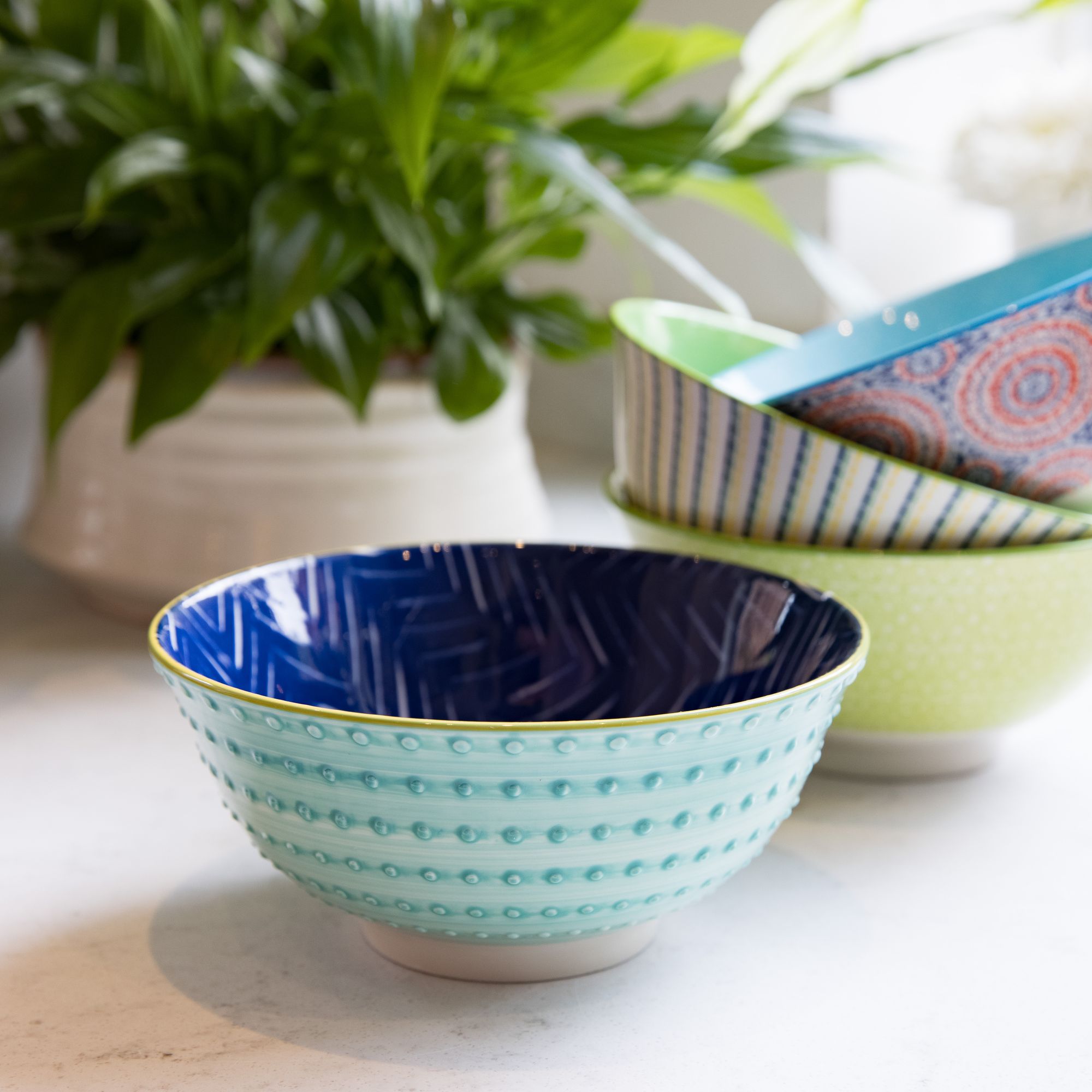 Mikasa Does it All Bowl 15.7cm - Leafy Indigo image 1