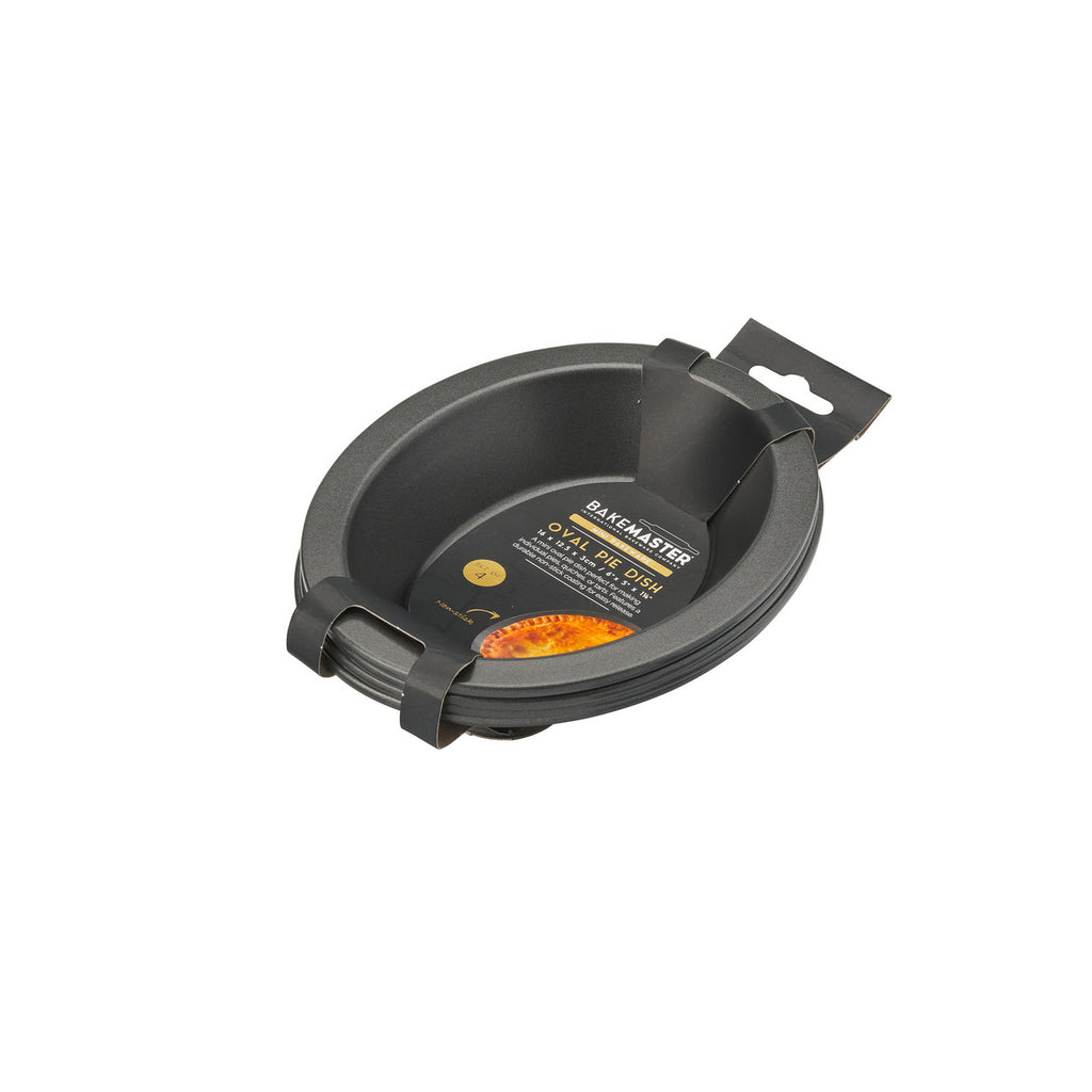 Bakemaster Oval Pie Dish Set of 4 16 x 12.5 x 3cm - Non-stick image 2