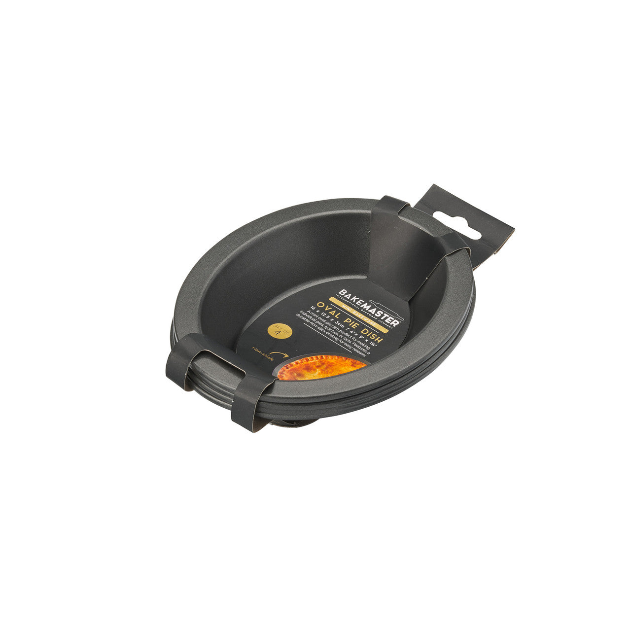 Bakemaster Oval Pie Dish Set of 4 16 x 12.5 x 3cm - Non-stick image 2