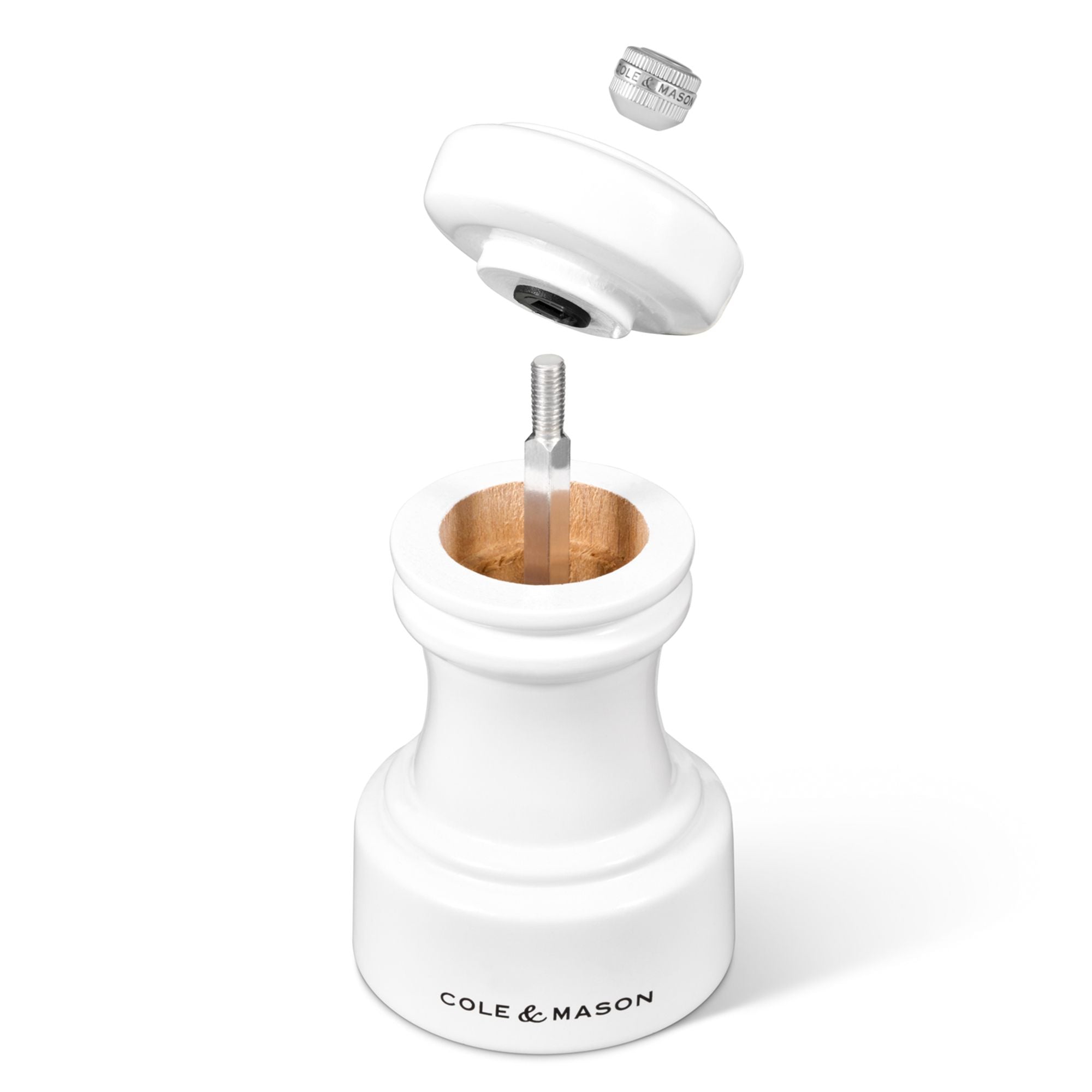Cole & Mason Hoxton White Gloss Pepper Mill 104mm image 2