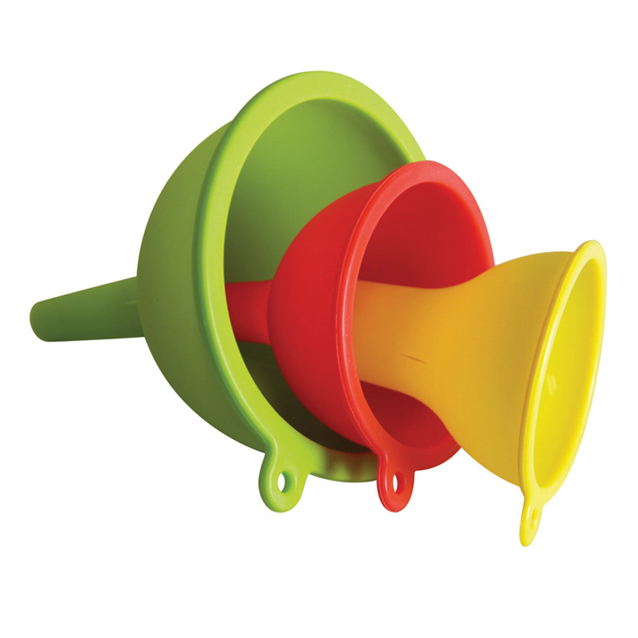 Avanti Silicone Funnel Set 3 Piece Set - Small Yellow/Medium Red/Large Green image 0