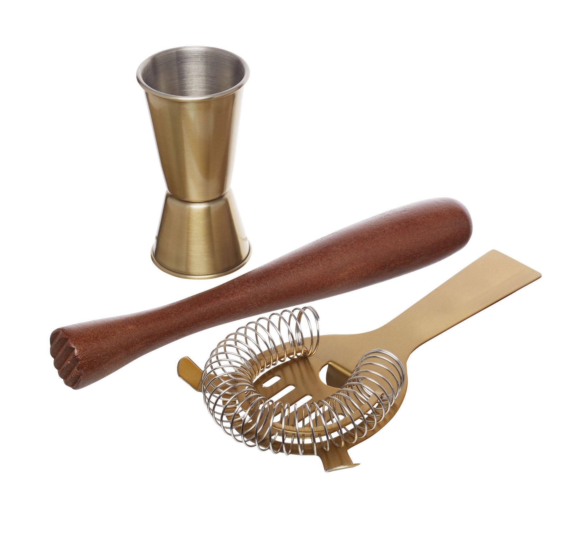 BarCraft Cocktail Set Brass 3pc Set image 0
